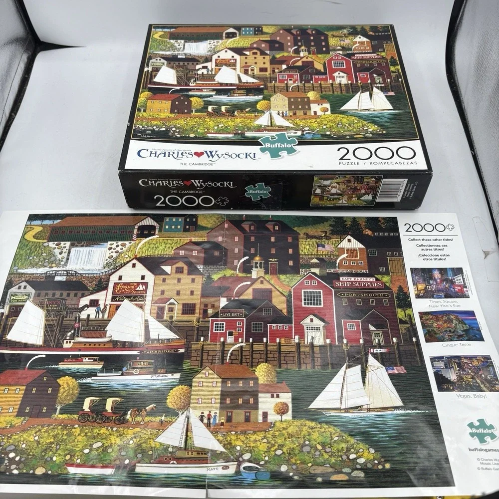 Buffalo Games Jigsaw Puzzle Charles Wysocki The Cambridge 2000 Pieces w Poster